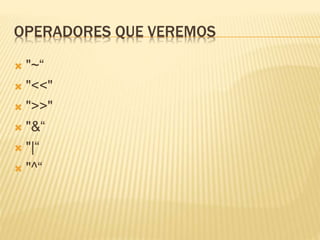 Manejo de bits -operadores de bits C++ | PPTX
