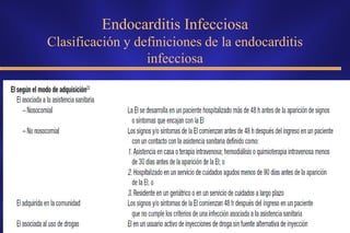 Endocarditis Infecciosa
Clasificación y definiciones de la endocarditis
                  infecciosa
 