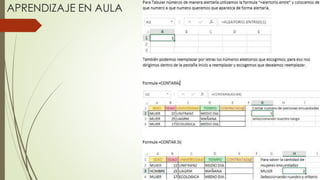 APRENDIZAJE EN AULA
 