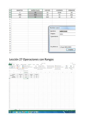 Lección 27 Operaciones con Rangos
 