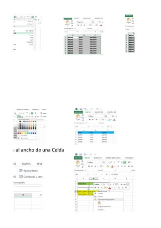 elación al ancho de una Celda
 