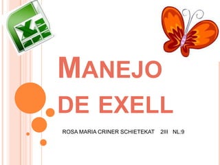 MANEJO
DE EXELL
ROSA MARIA CRINER SCHIETEKAT   2III NL:9
 