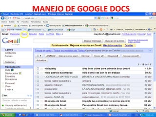 MANEJO DE GOOGLE DOCS 