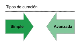 Tipos de curación.
Simple Avanzada
 