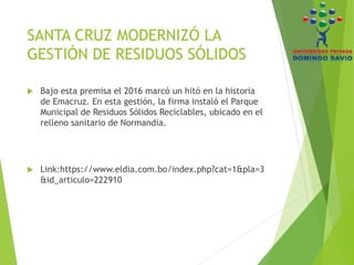 Manejo de la basura en Santa Cruz | PPTX