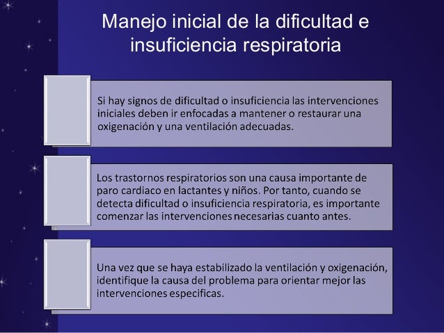 Manejo de la dificultad y la insuficiencia respiratoria