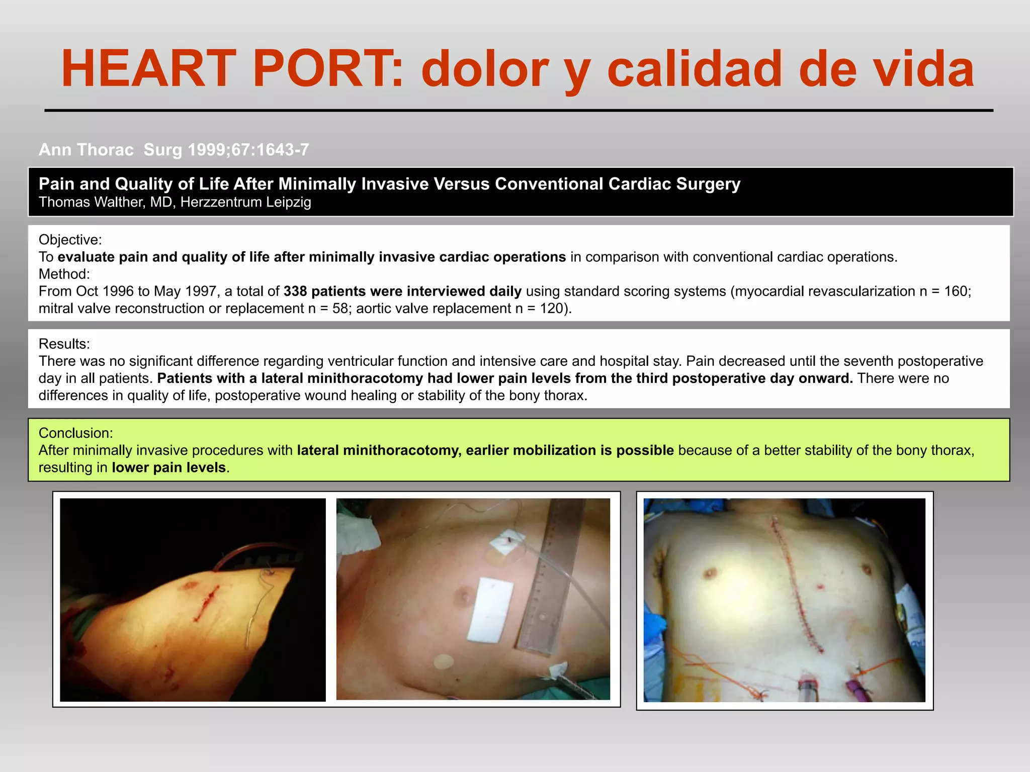 Manejo del paciente operados con técnica de heart port en el ...