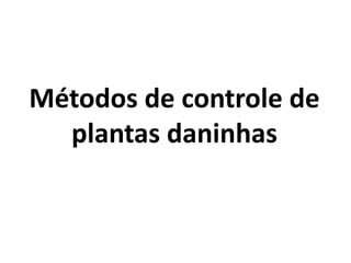 Métodos de controle de
plantas daninhas
 