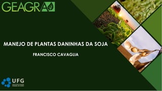 FRANCISCO CAVAGLIA
MANEJO DE PLANTAS DANINHAS DA SOJA
 