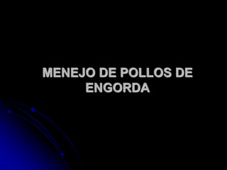 MENEJO DE POLLOS DE
ENGORDA
 