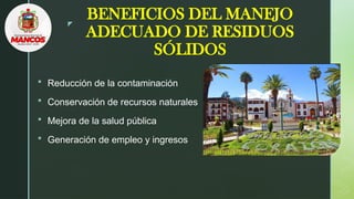 Manejo Sostenible de Residuos Sólidos: Estrategias y Normativas 2026 | PPTX