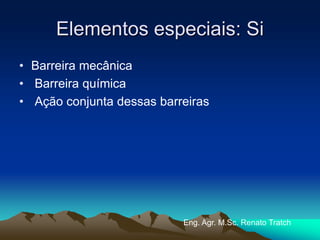 Elementos especiais: Si
• Barreira mecânica
• Barreira química
• Ação conjunta dessas barreiras
Eng. Agr. M.Sc. Renato Tratch
 