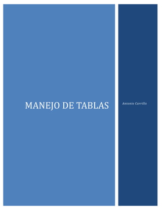 MANEJO DE TABLAS

Antonio Carrillo

 