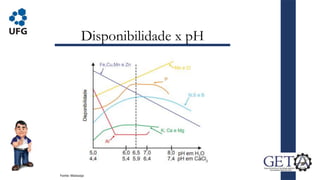 Disponibilidade x pH
Fonte: Maissoja
 