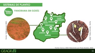 11
SISTEMAS DE PLANTIO
EM CINCO PASSOS
Eixo motor
Eixo movido
Fonte: acervo pessoal, 2022.
PANORAMA EM GOIÁS
JANDAIA
INDIARA
TEREZÓPOLIS
LUZIÂNIA
PORANGATU
JUSSARA
PADRE
BERNARDO
URUAÇU
NOVA
CRIXÁS
Fonte:
Tâmara
Helou,
2023.
Fonte: Canva, 2023. Elaborado por Thaís Moreira, 2023.
Fonte:
Tarlleson
Luiz,
2023.
 