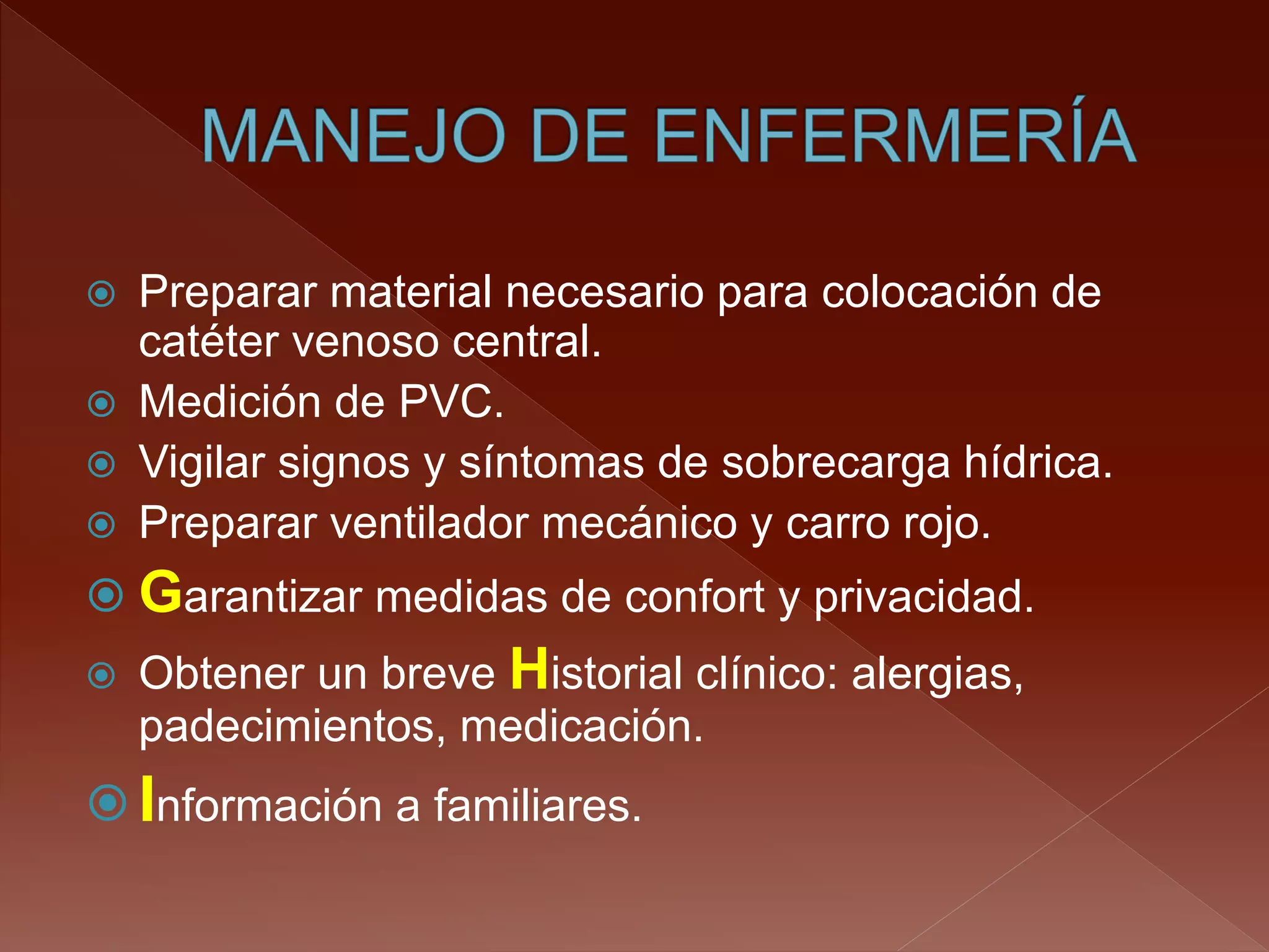 Manejo enfermero del paciente con shock hipovolemico | PPTX