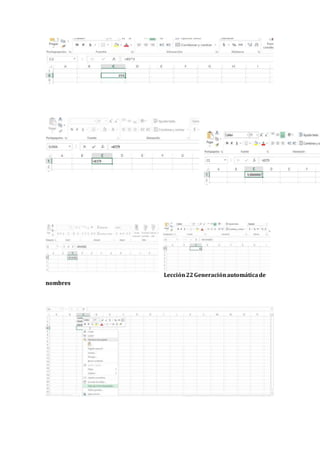 Lección22Generaciónautomáticade
nombres
 