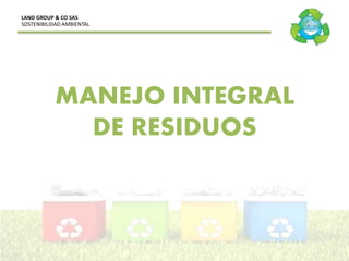 MANEJO INTEGRAL
DE RESIDUOS
LAND GROUP & CO SAS
SOSTENIBILIDAD AMBIENTAL
 