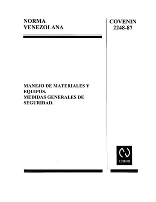 COVENIN Manejo materiales