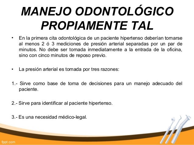 Manejo odontologico del paciente hipertenso Manejo odontologico del paciente hipertenso
