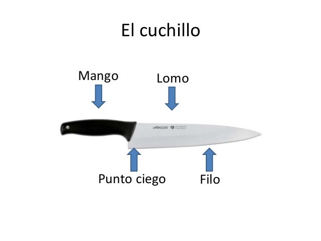 El cuchillo
Mango

Lomo

Punto ciego

Filo

 