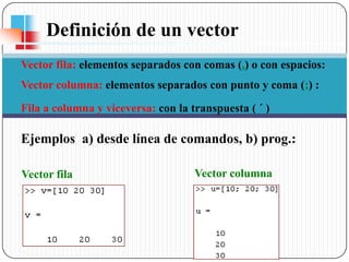 Manejo Vectores Matlab | PPTX