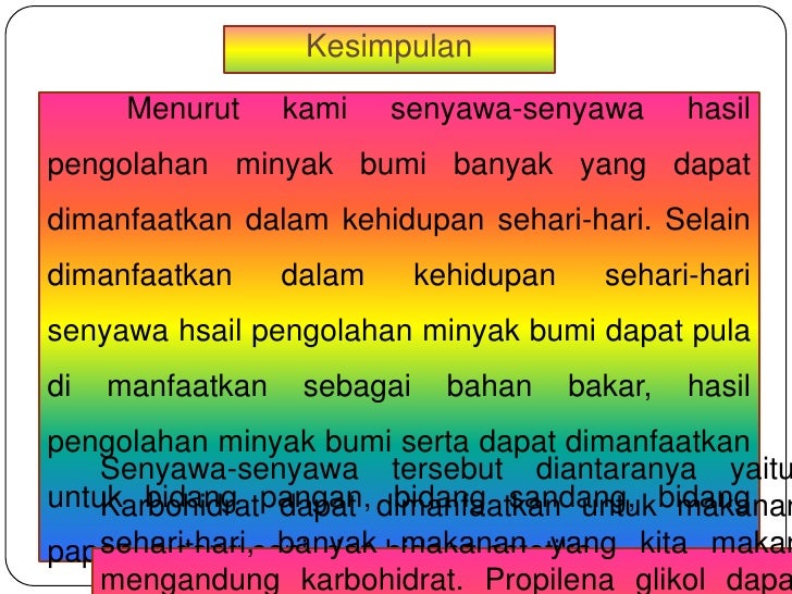 Manfaat hidrokarbon dalam kehidupan sehari hari