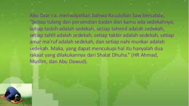 Manfaat sholat dhuha secara medis