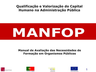 Qualificação e Valorização do Capital Humano na Administração Pública Manual de Avaliação das Necessidades de Formação em Organismos Públicos 