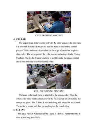 Manufacturing process of a shirt, roles of the managers, structure of ...