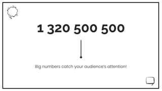 1 320 500 500
Big numbers catch your audience’s attention!
 