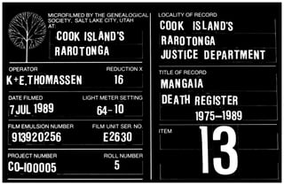 Mangaia death register 1975 1989 1,650,425 item 13