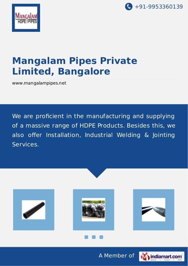 Mangalam Pipes Private Limited, Bangalore, Gas Supply HDPE Pipe