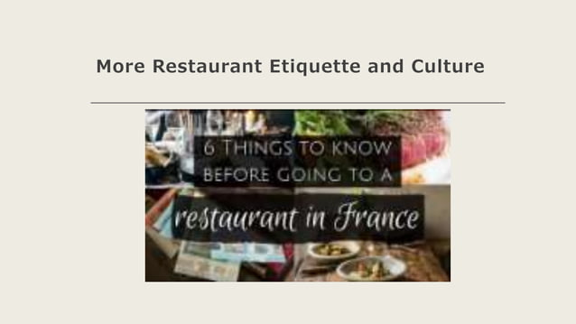 Manger au restaurant final | PPTX