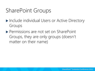 Managing permissions in SharePoint | PPTX