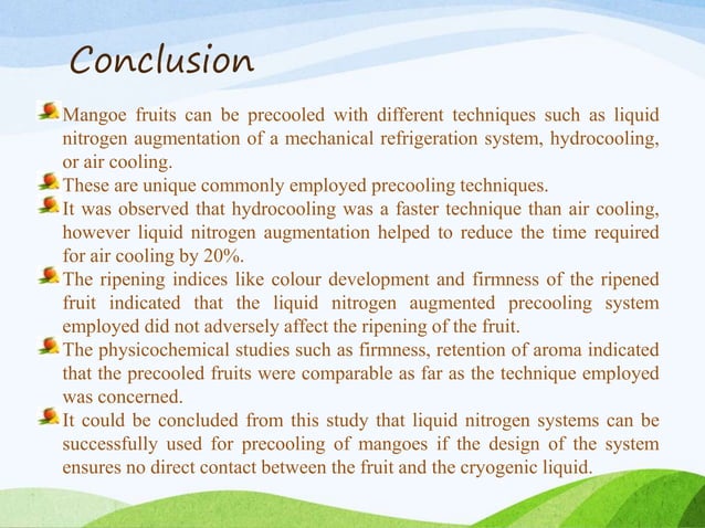 Mango fruit precooling techniques | PPTX
