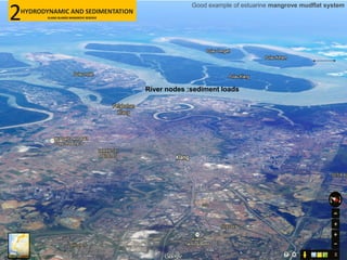 Good example of estuarine mangrove mudflat system
River nodes :sediment loads
HYDRODYNAMIC AND SEDIMENTATION
KLANG ISLANDS MANGROVE RESERVE2
 