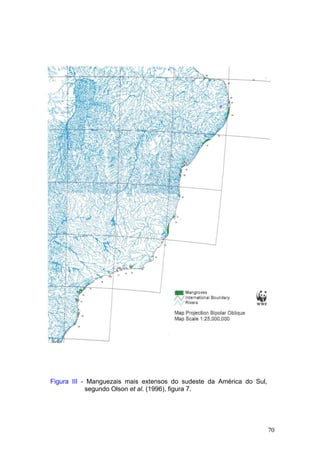 70
Figura III - Manguezais mais extensos do sudeste da América do Sul,
segundo Olson et al. (1996), figura 7.
 
