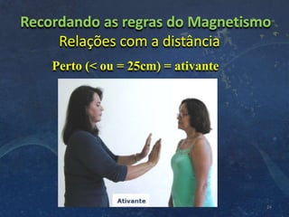 Recordando as regras do Magnetismo
Relações com a distância
24
Perto (< ou = 25cm) = ativante
 
