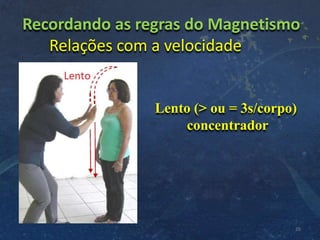 Recordando as regras do Magnetismo
Relações com a velocidade
26
Lento (> ou = 3s/corpo)
concentrador
 