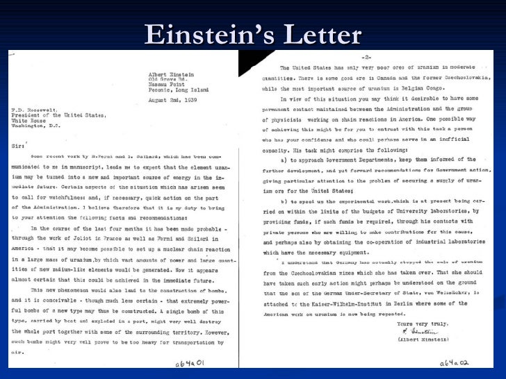 manhattan project powerpoint einstein letter to fdr