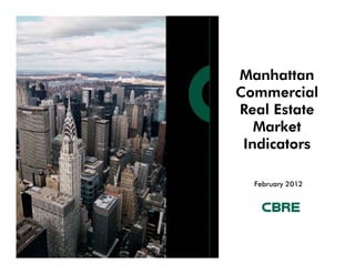 Manhattan
Commercial
Real Estate
   Market
 Indicators

  February 2012
 