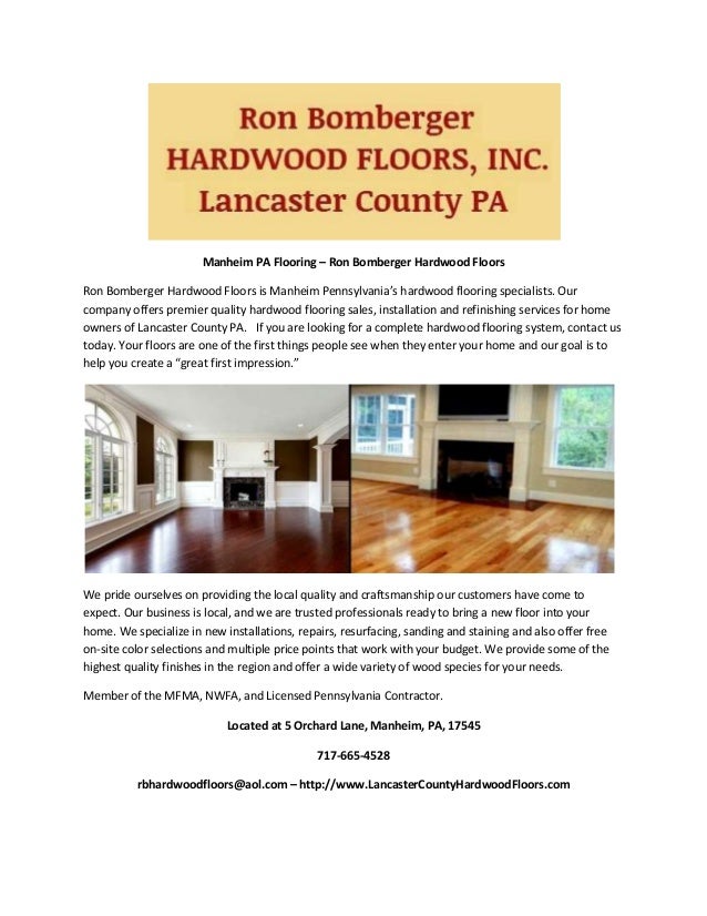 Manheim Pa Flooring Ron Bomberger Hardwood Floors