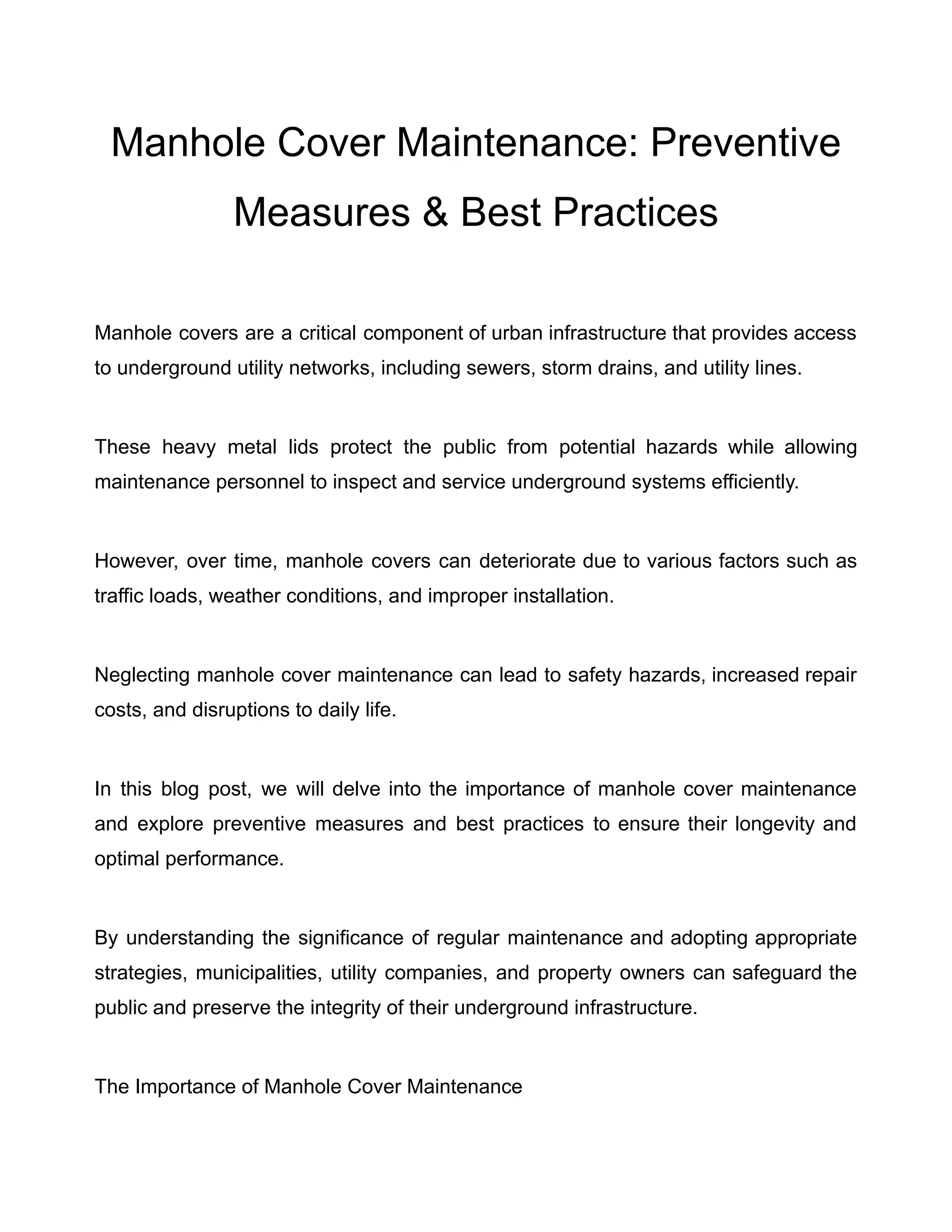 Manhole Cover Maintenance_ Preventive Measures & Best Practices.pdf