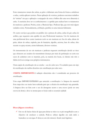 Trabalho de Manicura e pedicura