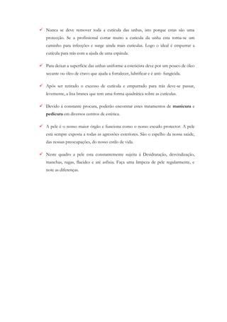 Trabalho de Manicura e pedicura