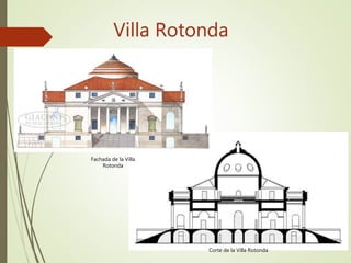 Villa Rotonda
Fachada de la Villa
Rotonda
Corte de la Villa Rotonda
 