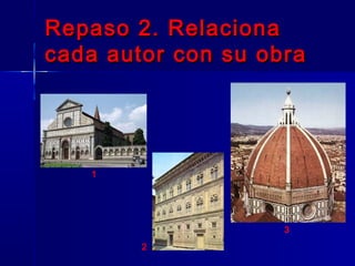 Repaso 2. Relaciona
cada autor con su obra




   1




                    3
        2
 