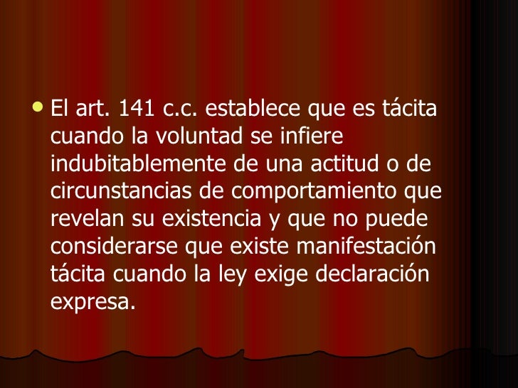 Conducta concluyente tácita