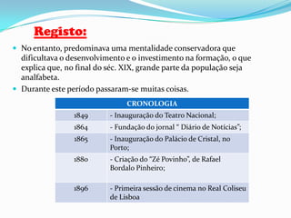 Manifestações Artísticas (cont.)Silva Porto Alexandre Herculano    Almeida Garret  Rafael Bordalo Pinheiro